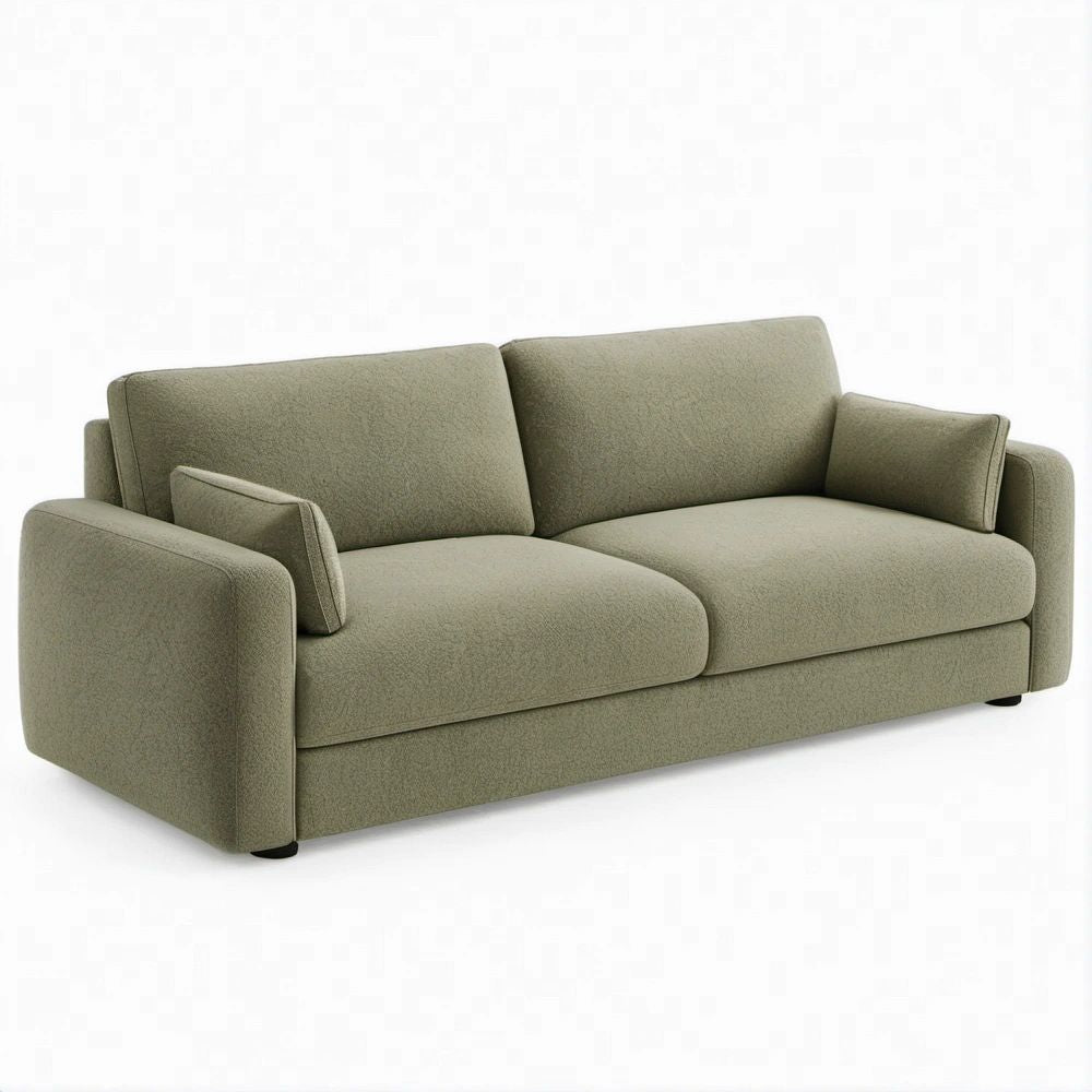 Olive Green 3-Seat Polyester Upholstered Sofa, 86 in. Wide