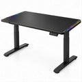 55 x 24 in Black Electric Height-Adjustable Desk with Multicolor LED Lighting, 28.3-47.2 in Height Range