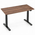 48 x 24 in Electric Height-Adjustable Standing Desk, Walnut Top with Black Steel Frame